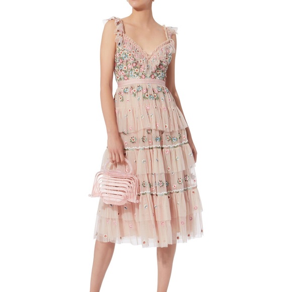Needle and Thread pink Whimsical Tiered midi Dress - Picture 4 of 10